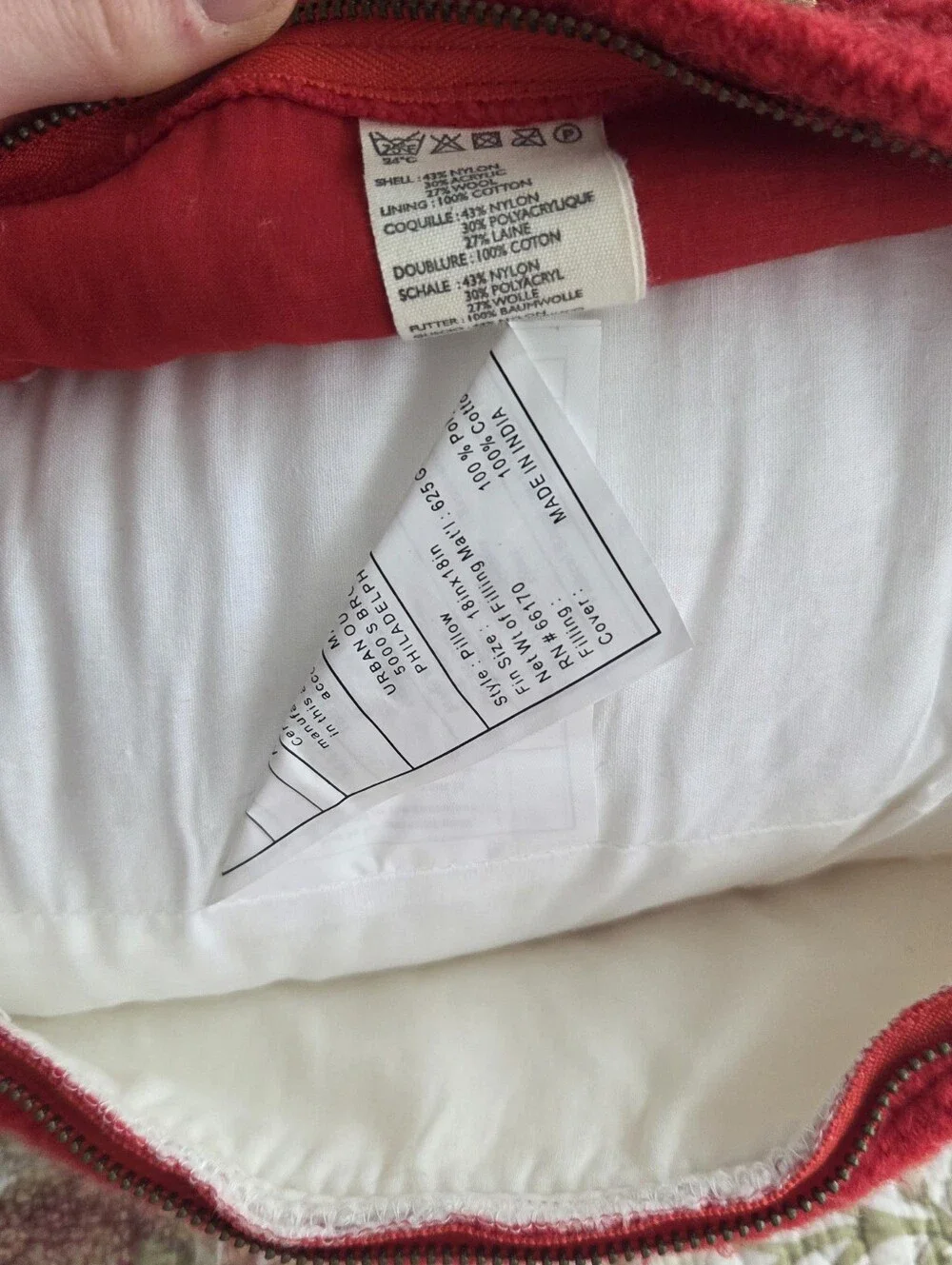 Je T'aime Embroidered Accent Pillow - White and Red Anthropologie